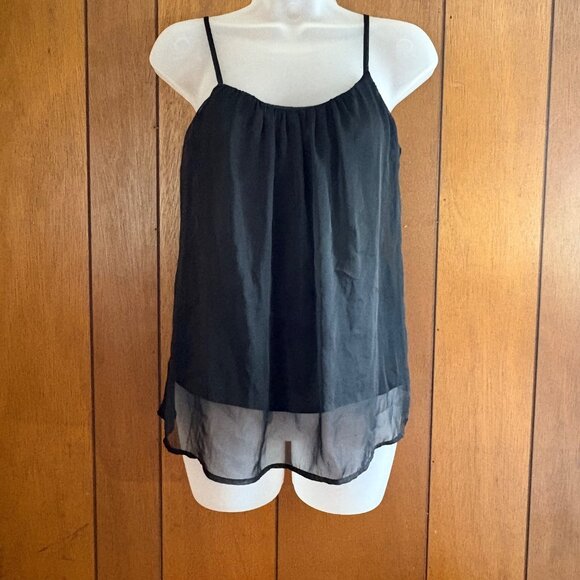 The Limited Tops - The Limited Top Womens Small Black Sheer Layered Camisole Goth Dark Fairy Boho‎